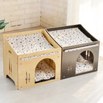 Indoor Movable Warm Small Animal Pet Bed Wooden House