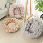 Warm Comfortable And Soft Shelter For Pets Plush Round Adjustable Bed Nest