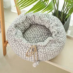 Warm Comfortable And Soft Shelter For Pets Plush Round Adjustable Bed Nest