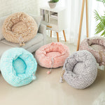 Warm Comfortable And Soft Shelter For Pets Plush Round Adjustable Bed Nest