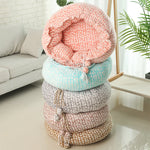 Warm Comfortable And Soft Shelter For Pets Plush Round Adjustable Bed Nest
