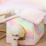Soft Pet Dog Tent House Kennel Warm Sleeping Bed