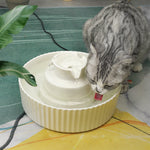 Ceramic Pet Drinking Fountain Puppy Cat Feeding Water Dispenser With Filters