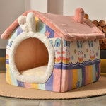 Foldable Pet Dog House Kennel Bed Cave